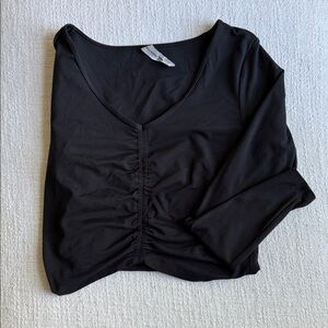 Target All In Motion Black Ruched Long Sleeve Workout Top